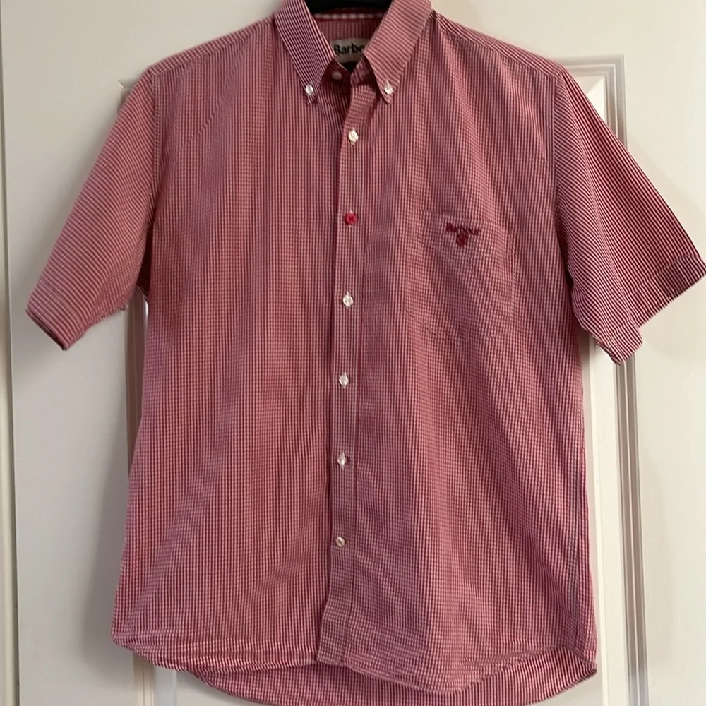 Barbour plaid Mens Buttons down Shirt Short Sleeves Size S - Picture 12 of 13